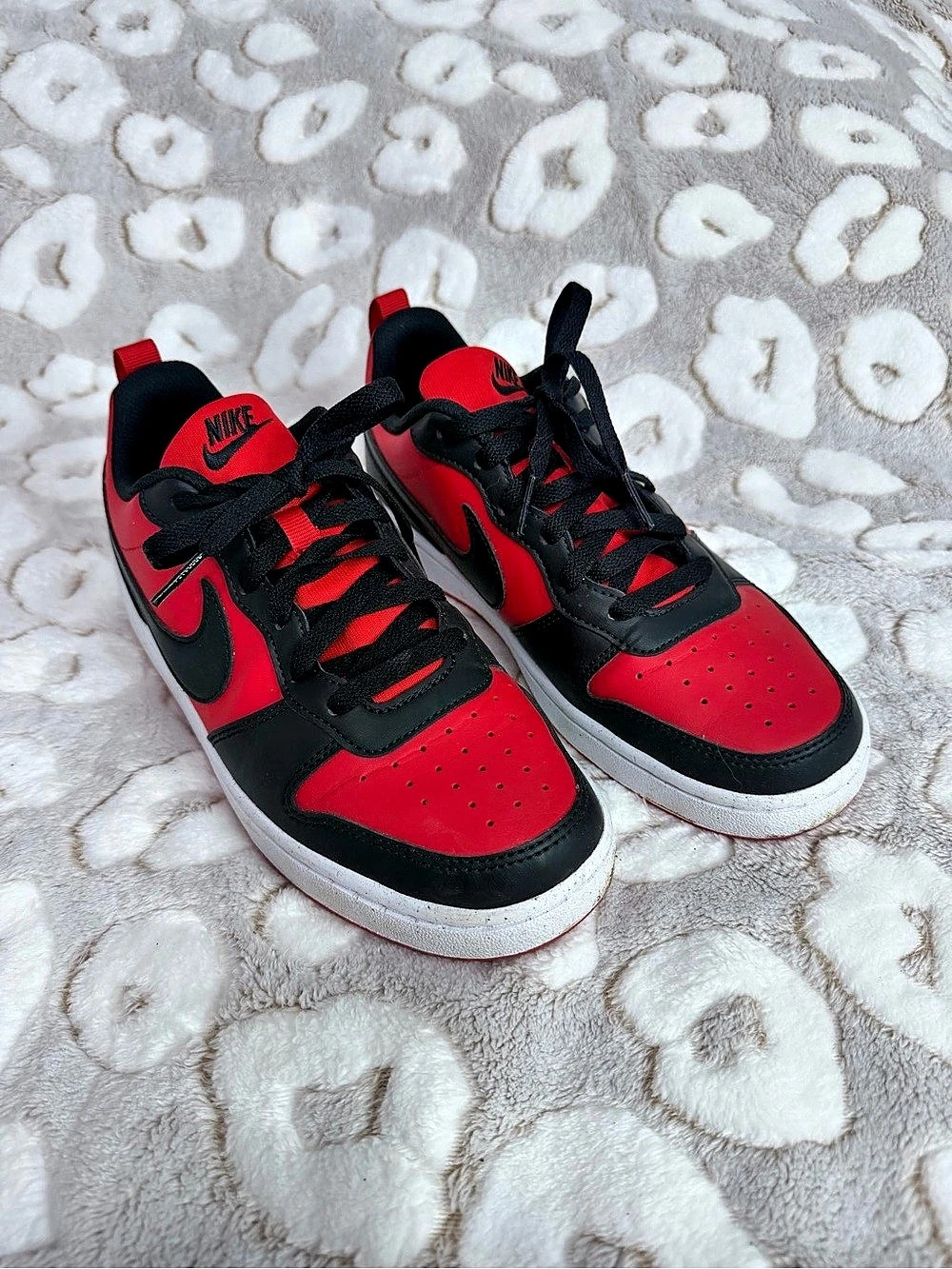 Nike Court Borough Low Recraft Red & Black Sneakers Like New